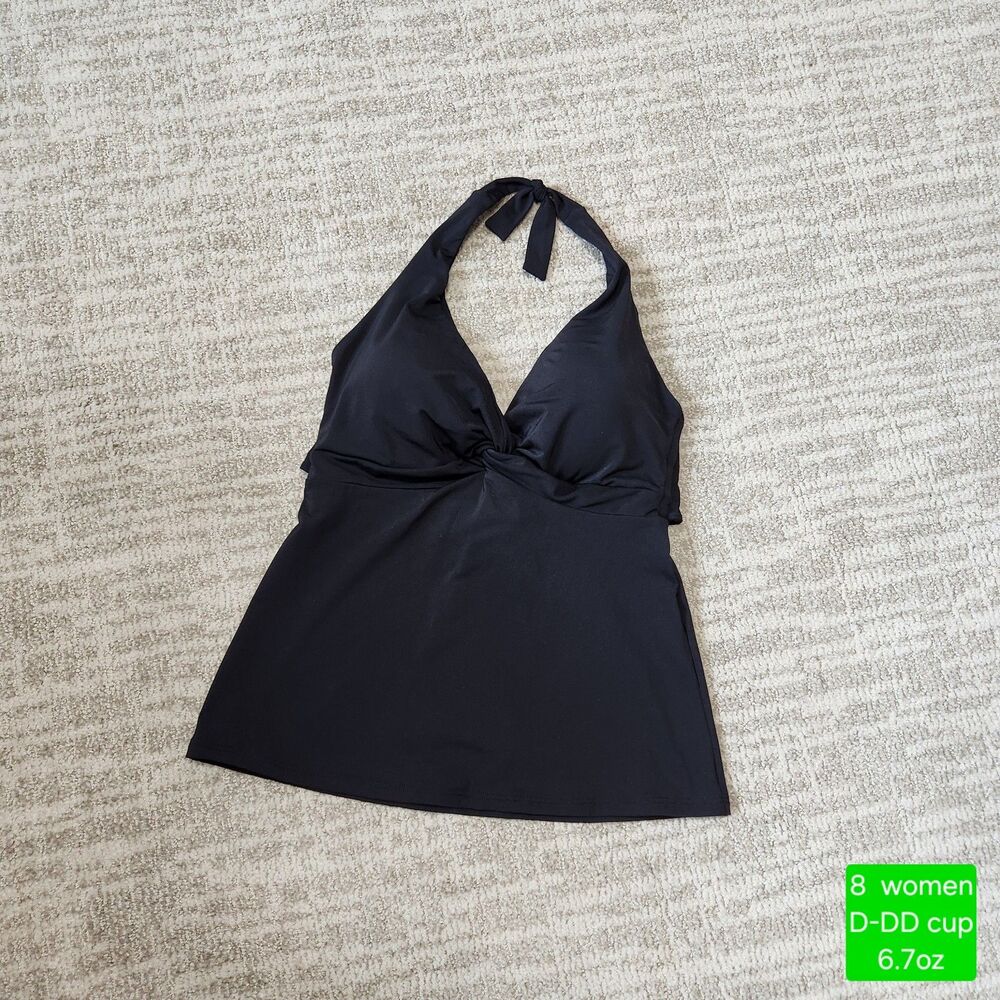 JETS Swimwear woman's black halter tankini top cup size D-DD size 8
